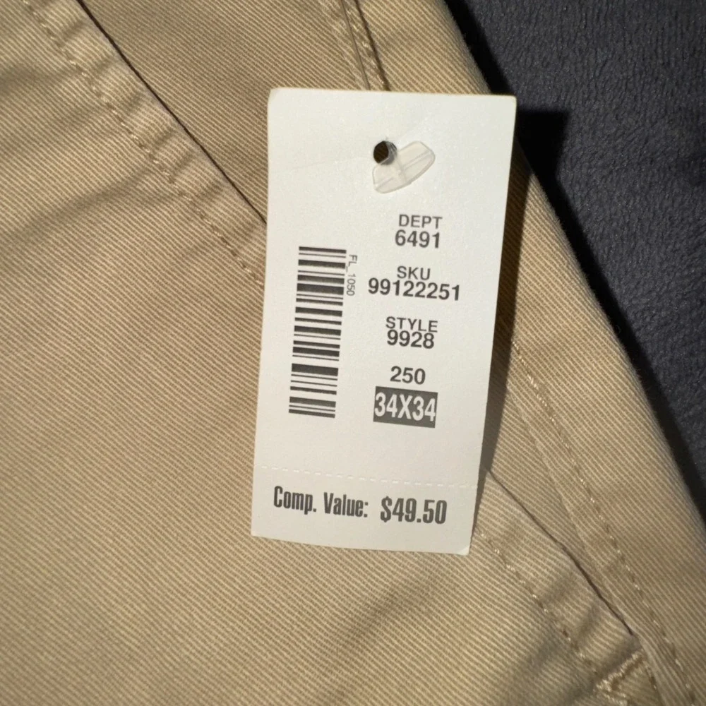 Mens 34x34 Aeropostale Skinny Chino Pants Tan New Khaki Twill Trousers